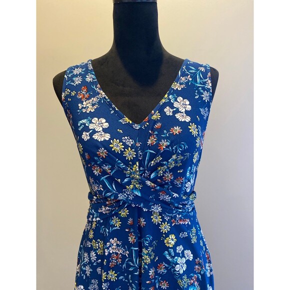 Candies Summer Dress Size  Small Navy Blue Mini Wrap Style V Neck & Back Flare - Picture 5 of 10